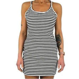 H&M Black and White Striped Mini Dress